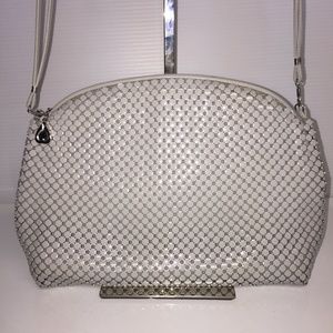 Whiting & Davis gray mesh handbag.